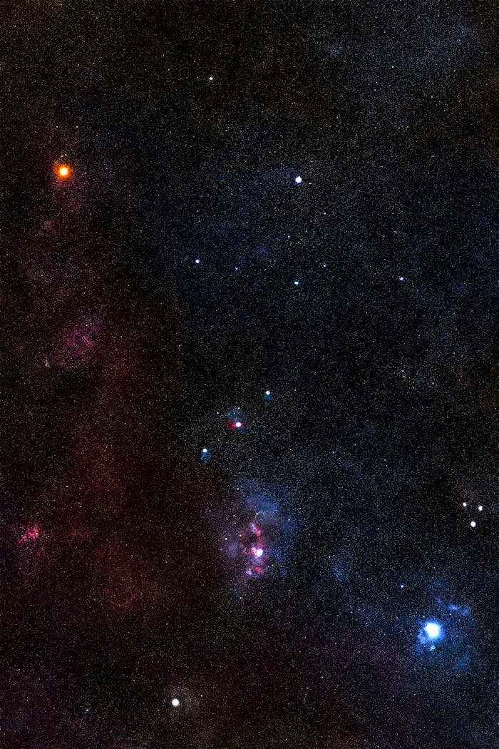 Capture the beauty of the Orion constellation in a starry night sky with this stunning image.